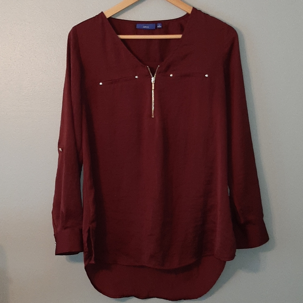 Apt 9 Burgundy Blouse Small Top